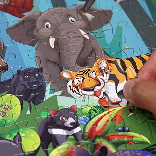 Think2Master Rainforest Jungle Animals 500 Pieces vith Large Pieces Jigsaw Puzzle for Seniors, Adults & Families. Great Gift Size: 26.8” X 18.9” - Image 2
