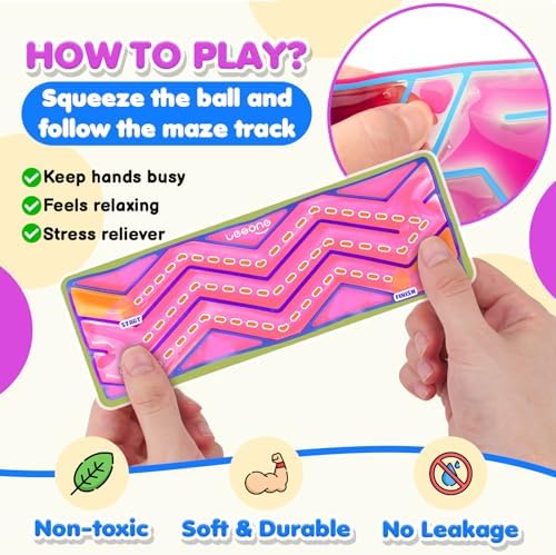 Squishy Sensory Fidget Autism Toys for Kids: Sensory Toys for Special Need 6 Pack Maze - Quiet Fidgets Sensory Filled Goo for Calming Down Classroom, Adult Office,Travel Essentials, Kid Students Gifts - Image 2