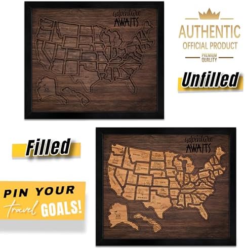 flinelife USA Landmarks Travel Map, 13x11, Wooden USA Map Puzzle, Perfect For Couples and Families Gift - Image 2