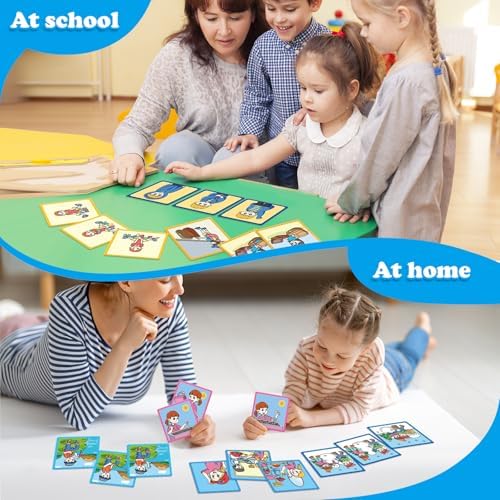 Kasfalci Sequencing Cards,Sequence Board Game for Kids,Speech Therapy Materials Toys for Autism,Story Storytelling,Social Skills,Sentence Building,Preschool Learning Activities,Classroom & Homeschool - Image 6