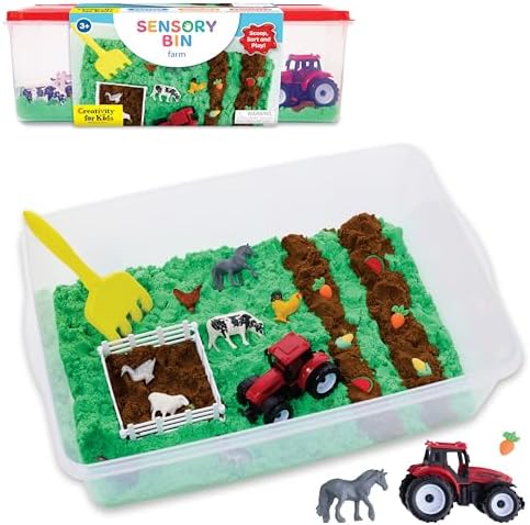 Creativity for Kids Sensory Bin: Farm | Calming, Screen-Free Play with Sand, Animals & Tools | Summer Activities for Toddlers | Back to School Fun (Ages 3+) by CreativityforKids