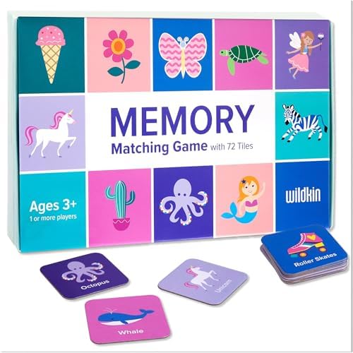Wildkin Memory Matching Game – 36 Educational Pairs for Toddlers & Preschool - Girl by Wildkin