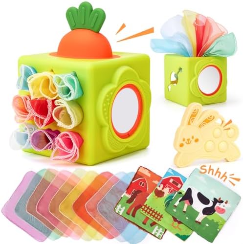 hahaland Silicone Baby Tissue Box Toy - Montessori Baby Toys 6-12 Months by hahaland