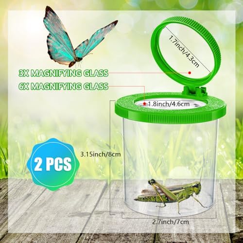 Insects Viewer for Kids, 2PCS Magnifying Insect Box Catcher Kit - Image 2
