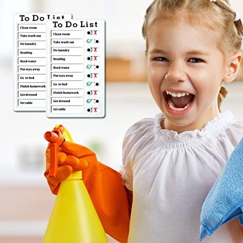4 Pieces Chore Chart for Kids to Do List Chores Boards Plastic RV Checklist Boards Memo Detachable Message Checklist Slider Schedule Planning Chart with 8 Cardstock for Check Items(White) - Image 6