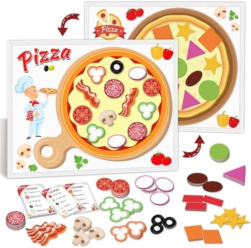 AKAYOK Pizza Felt Board Counting Game – Double-Sided Felt Play Set– Interactive Learning Supplies– Perfect for Math, Color Recognition by AKAYOK