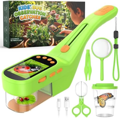 Bug Catcher for Kids,Kids Microscope,3-in-1 Insect Catching Kit for Kid by KidsBorescope