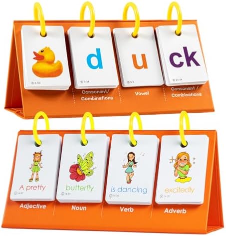 Alened Phonics Flash Cards Sentence Building for Kids, Learn to Read Sight Words Phonics Flashcads, Special Education Homeschool Classroom Supplies by Alened