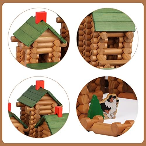 Wondertoys 530 Pcs Wooden Logs Set Ages 3+, Classic Building Log Toys for Kids, Creative Construction Engineering Educational Gifts - Image 4