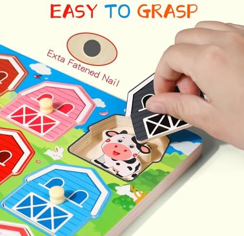 Toddler Wooden Puzzles Ages 1-3, Montessori Toys for 12+ Months Boys Girls - Image 6