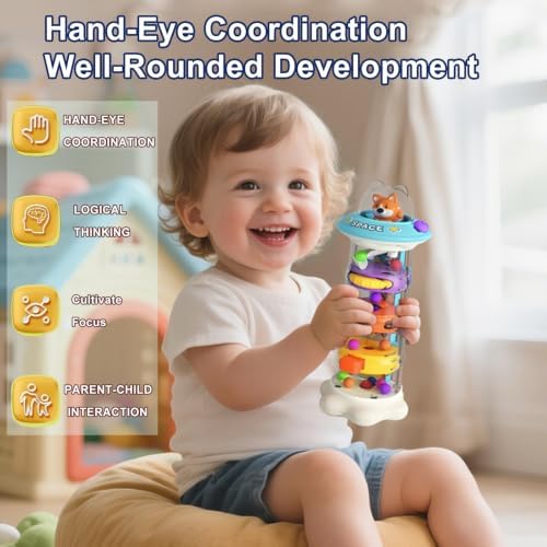 6-in-1 Montessori Educational Learning Ball Drop Toy,Cause and Effect Toys - Image 2