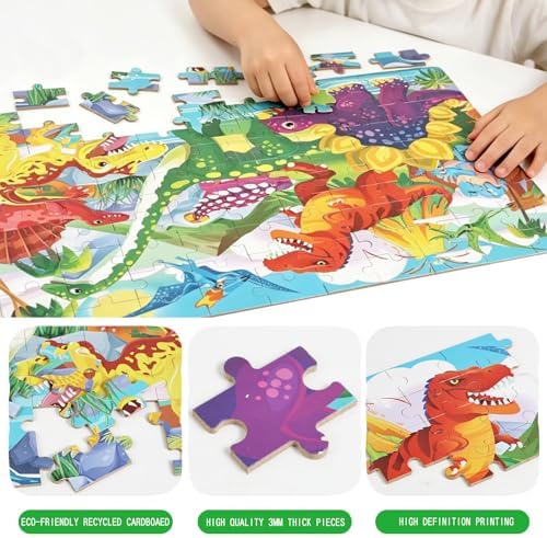 Puzzles for Kids 4-8 Years Old - Dinosaur World 100 Pieces Puzzles for Toddlers Learning Educational Puzzle Toys for Boys and Girls. - Image 2