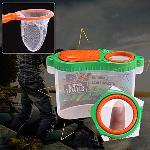 Portable Nature Observation Box with Dual-View Enlargement Viewer, Transparent Critter Container for Outdoor Exploring Includes Net and Tweezers, for Explorers and Students - Image 7