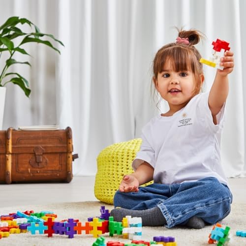 PLUS PLUS Big 100 Piece Rainbow Mix - Large Building Blocks for Toddlers - Image 2