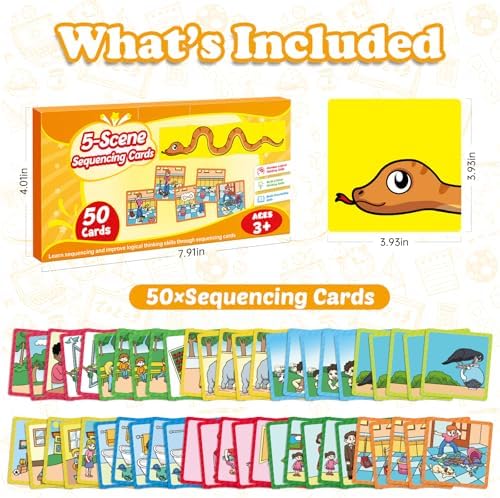Kasfalci Sequencing Cards,Sequence Board Game for Kids,Speech Therapy Materials Toys for Autism,Story Storytelling,Social Skills,Sentence Building,Preschool Learning Activities,Classroom & Homeschool - Image 5