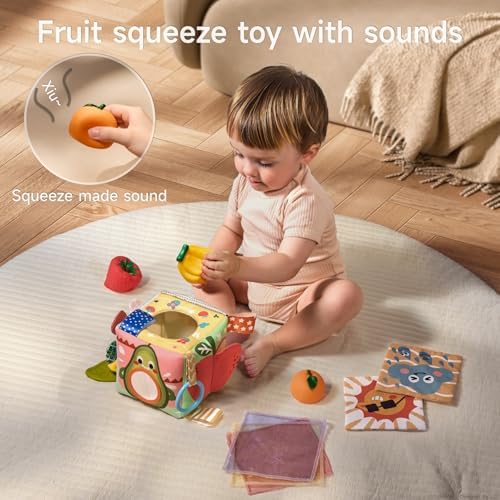 TUMAMA Baby Tissue Box Toys - Montessori Baby Toy for 6-12 Months, Soft Crinkle Squeeze Sensory Toys for Babies 0-12 Months - Image 6