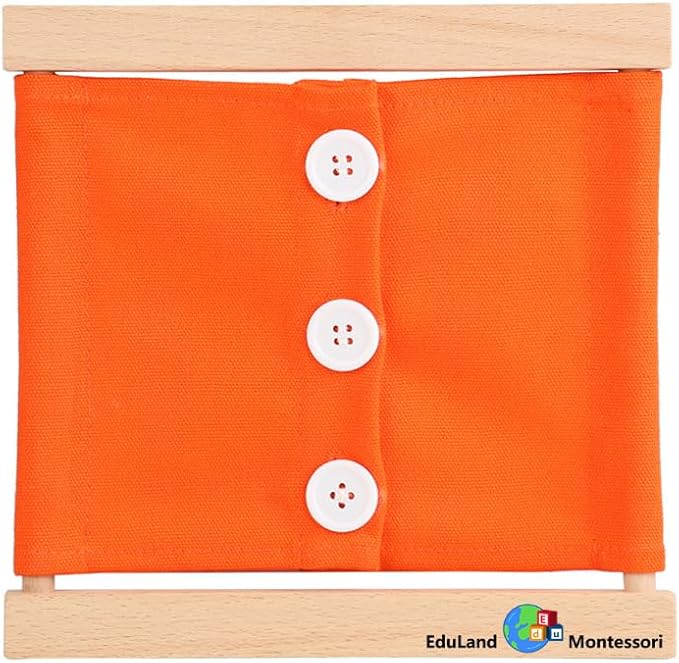 Practical Life Dressing Frames Set: Velcro Frame, Big Button Frame, Buckle and Strap Frame, Snap Fastener Frame, Lacing Frame, Bow Tying Frame, Zipper Frame, and Flower Knot Frame - Image 3