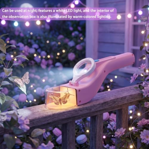 Baideluo Bug Catcher Kit for Kids 3-8 with Light & Magnifier (Pink) - Image 4