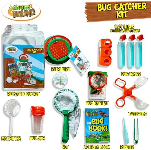 Nature Bound Bug Catcher Kit - 20 Piece Outdoor Exploration Set for Kids - Educational & Fun - Safe Insect Catch & Release with Bucket, Net, Magnifier & More - Great Gift for Young Explorers - Image 3