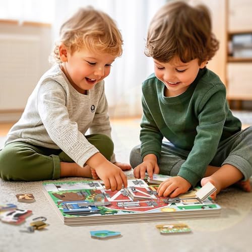 Wooden Latches Busy Board, Farm Montessori Sensory Toys Gift for kids - Image 6
