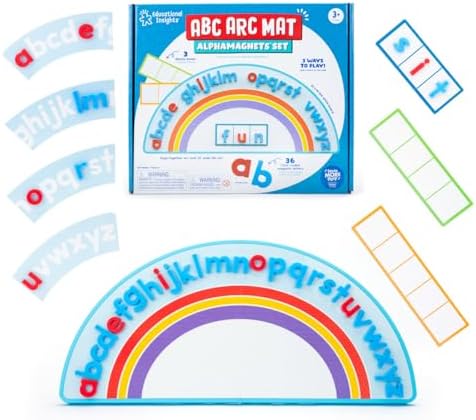 Educational Insights ABC Arc Mat AlphaMagnets Set - Magnetic Letter Board, Toddler Alphabet Magnets, Magnetic Letters and Numbers, ABC Learning Toys for Kids Ages 3-5, Spelling Toys, Alphabet Arc by EducationalInsights