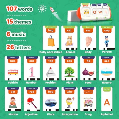 QuTZ Talking Flash Cards – CVC Word Spelling Games, Preschool Learning Activities Learning Toy, 107 Words Letter Matching Games, ABC Alphabet Flash Cards, Educational Toy for Toddler 3 4 5 6 Year Old - Image 3