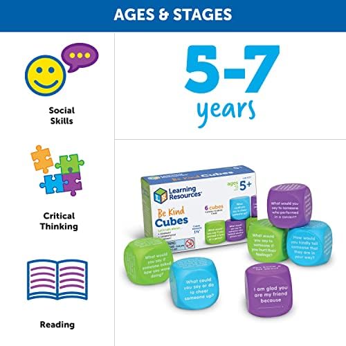 Learning Resources Be Kind Cubes, 6 pieces, Ages 5+ Social Emotional Learning Toys, Speech Therapists Materials, Emotional Intelligence Toys - Image 6