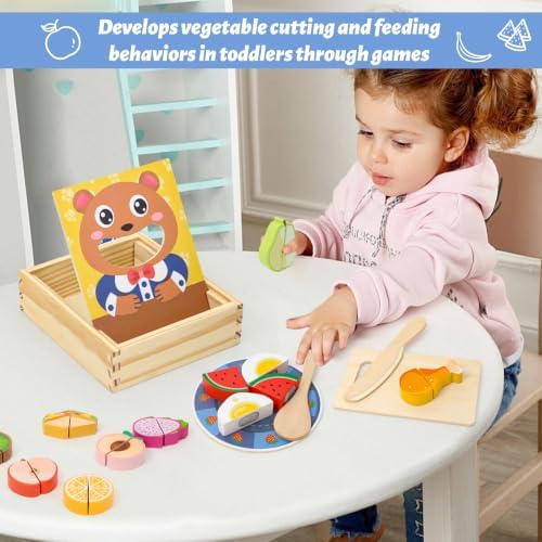 Wooden Baby Feeding Toy - Montessori Pretend Play Food Set for Toddlers 1-3 - Image 2