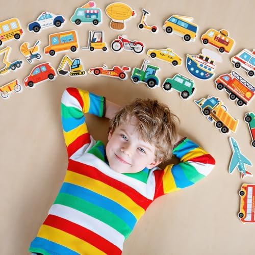 Kathfly 36 Pcs Wooden Community Helpers Vehicles, Career Figures Toy - Image 3