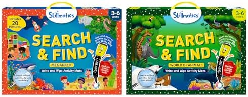 Skillmatics Search & Find Megapack and Search & Find Animals Bundle, Educational Game, Perfect for Kids, Toddlers Who Love Toys, Art and Craft Activities, Gifts for Girls and Boys Ages 3, 4, 5, 6 by Skillmatics