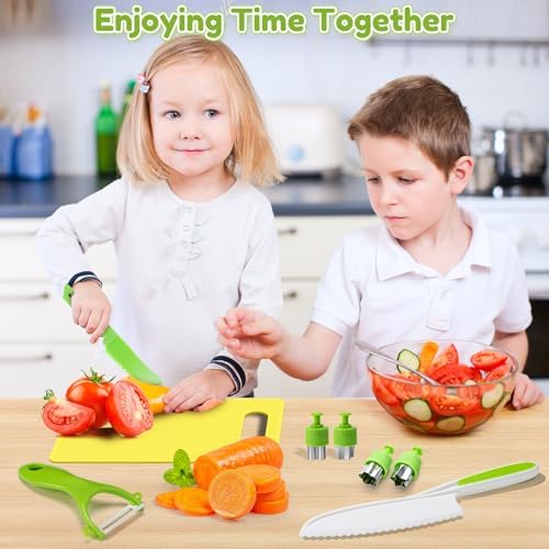 OLANRUN Kids Knife Set for Real Cooking - 13PCS Toddler Knives Cooking Sets - Kitchen Tools Montessori Toys for Kids Toddler 3 4 5 6 7 8 9 10 11 12 Year Old - Birthday Christmas Stocking Stuffer Gifts - Image 6