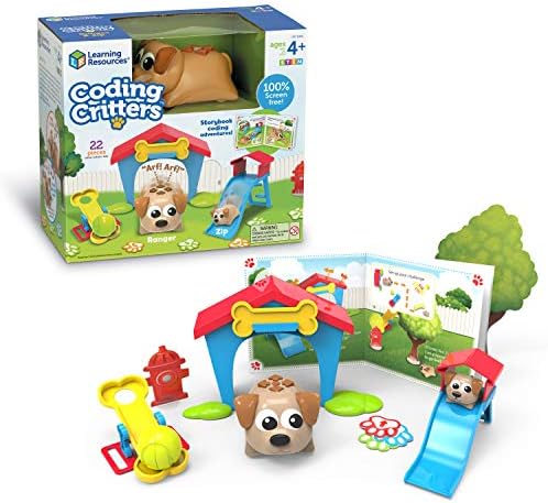 Learning Resources Coding Critters Ranger & Zip,22 Piece Set, Ages 4+, Screen-Free Early Coding Toy for Kids, Interactive STEM Coding Pet, Gifts for Boys and Girls by LearningResources