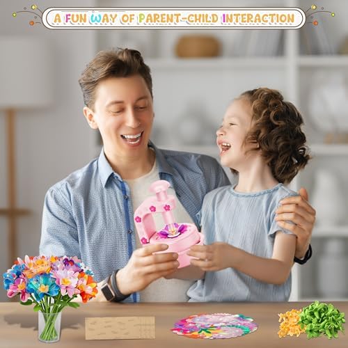 Fabric Flower Bouquets Toys,DIY Craft Kits for Kids,Arts and Crafts Toy for 3+ Year Old Girls,Flowers Market Toy,Build Your Flower Bouquet,Educational Preschool Learning Toys for Birthday,Christmas - Image 5