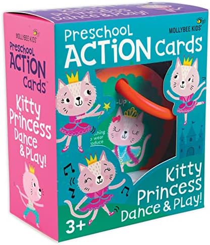 MOLLYBEE KIDS Preschool Action Cards Kitty Princess Dance and Play, 3,4 Year Old Girl Gifts - Image 2