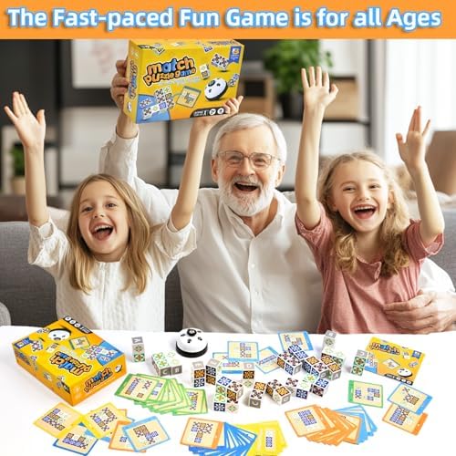 Wooden Matching Game Puzzle Games, Pattern Block Match Puzzles Building Cubes with Bell for Kids and Adults Toys Board Games for Family Night - Image 5