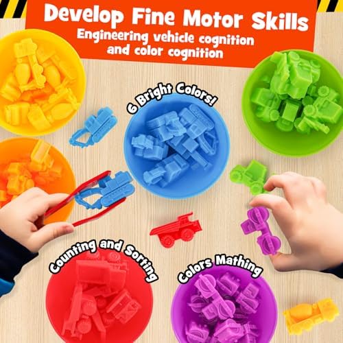 Counting Transportation Color Sorting Toys for Kids,Montessori STEM Sensory Preschool Educational Activities Learning Fine Motor Sorting Matching Games for Kids Boys Girls Ages 3+ - Image 6
