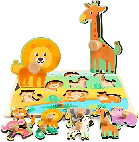Wooden Peg Puzzles for Toddlers 1-3 - Montessori Educational Learning Puzzle Toys for Baby Gifts - Image 6