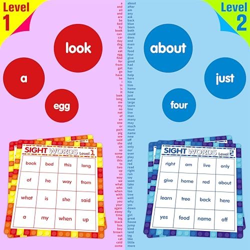 SpriteGru Sight Word Bingo Game, 160 Sight Words Learn to Read Level 1 & Level 2 Bingo Board Game Dolch's & Fry's Words Lists for Kindergarten and Preschool Kids 4-8, Perfect for Classroom & At Home - Image 4
