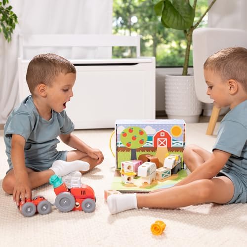 Melissa & Doug Blockables Farm Connectable Wooden Building Blocks Set - Image 2