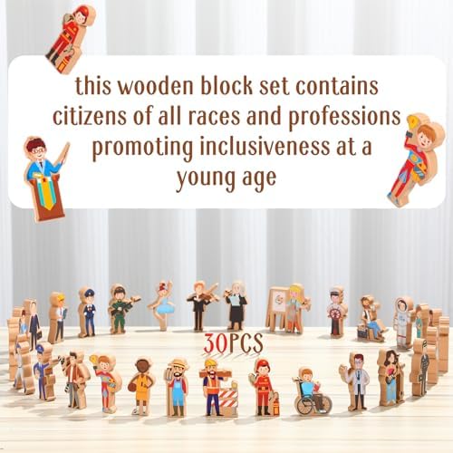 Blosssound 30 Pcs Community Helpers Blocks Preschool Community Helpers - Image 2