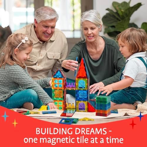 SUNNY AUNTIE Magnetic Tiles STEM Toys Building Set, Ages 3+ - 240 Pieces - Image 4