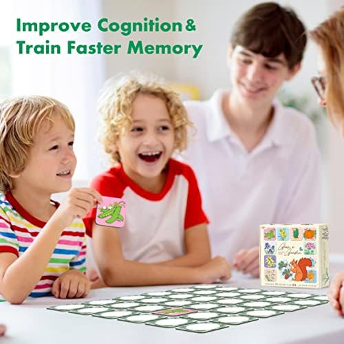 Hebayy Memory Matching Game, 72 PCS Grow A Garden Matching Cards for Toddlers 36 Designs Memory Cards Educational Toys for Preschool 4 5 6 Years Old - Image 6