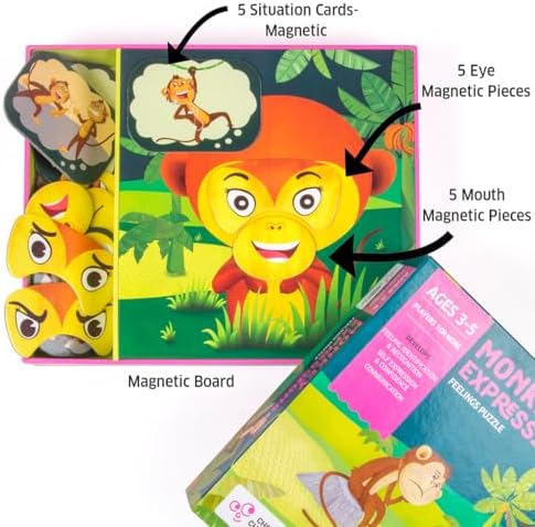 Chalk and Chuckles Monkey Expressions Preschool Feelings Puzzle Ages 3-6 Years Old, Social Emotional Learning, Educational Toy - Image 3