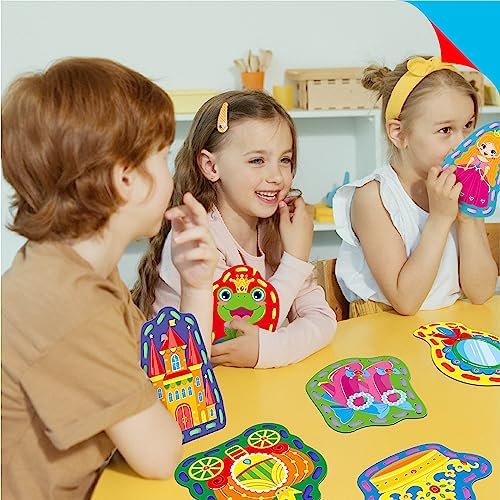 9 Pieces Kids Lacing Cards, Double Sided Sewing Cards in 9 Princess Theme Cards with 9 Colorful Laces, Imagination Development Lacing Toys Games for Children Educational and Learning Activity - Image 6