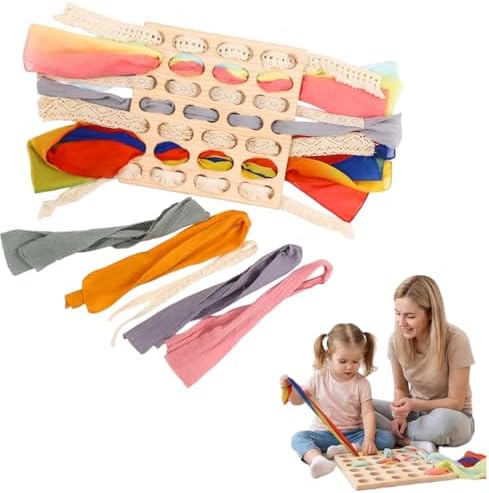 Eray Montessori Wooden Lacing & Weaving Board, Fine Motor Toy for Kids 3+ by Eray