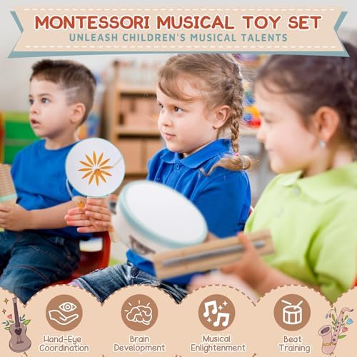 Baby Musical Instruments - Montessori Wooden Musical Toys for Toddlers Kids - Image 5