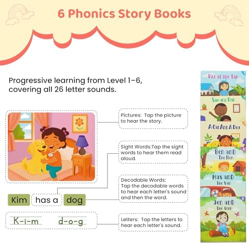 QuTZ Talking Pen: 2 Board + 6 Phonics Books, 600+ Words, 700+ Games (2+) - Image 5