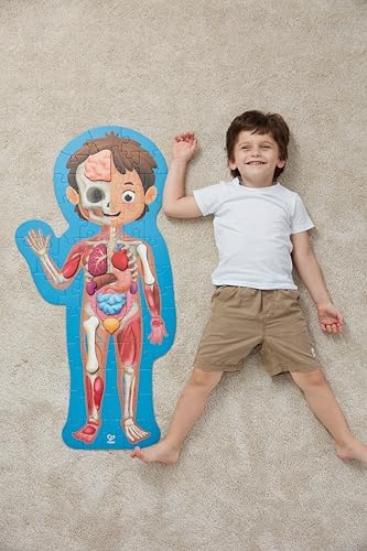 Hape Human Body Puzzle | 60 Oversized Pieces Educational Anatomy Jigsaw, Wooden Organs, for Children 4+ Years - Image 4