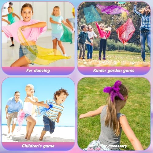 Cikyner Juggling Scarves, 5 Pack Chiffon Scarves | Dance & Sensory Toy - Image 4