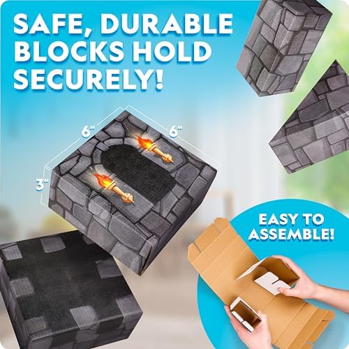 National Geographic Jumbo Cardboard Building Blocks 45-Piece Castle Set - Image 3